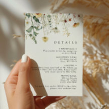 Cartão de Acréscimo de Casamento em Campo de Flore