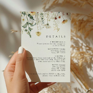 Informações Cartão de Acréscimo de Casamento em Campo de Flore