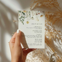 Cartão de Acréscimo de Casamento em Campo de Flore