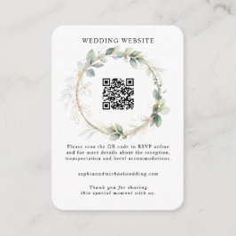 Informações Cartão de Acréscimo de Casamento Verde e Dourado