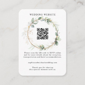 Informações Cartão de Acréscimo de Casamento Verde e Dourado