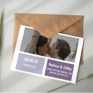 Informações Cartão de Agradecimento de Casamento com Foto e Ti