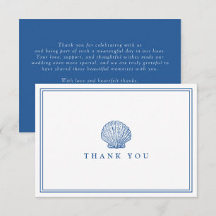 Informações Cartão de Agradecimento de Casamento Concha Azul F