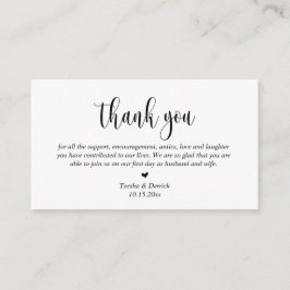 Informações Cartão de agradecimento de casamento, letra modern