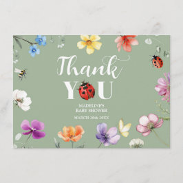 Informações Cartão de Agradecimento para Chá de Bebê Wildflowe