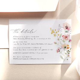 Informações Cartão de Alojamento Colorido de Detalhes do Casam