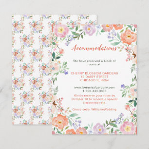 Informações Cartão de Alojamento de Casamento de Flores primav