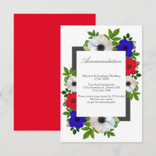 Informações Cartão de Alojamento de Casamento de Panda Anemone