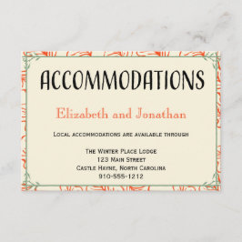 Informações Cartão de Alojamento de Casamento Russo Laranja e
