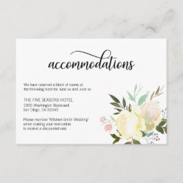 Informações Cartão De Alojamento De Creme De Aquarela Floral
