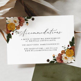 Informações Cartão de Alojamento Floral de Casamento Boho Autu