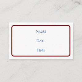 Informações cartão de anexo de teste