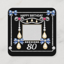 Cartão de Aniversário de 80 anos Inspirado na Real