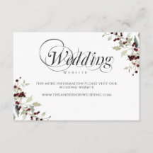 Cartão de Apresentação do Site de Casamento Winter