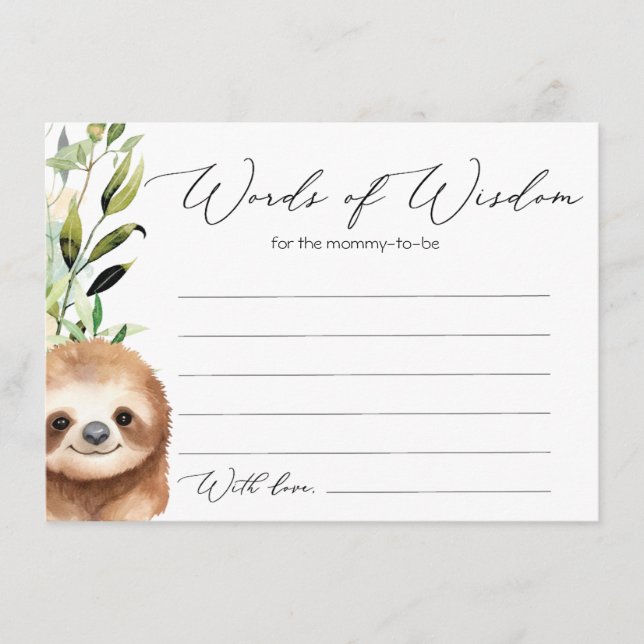 Informações Cartão de Aviso para Animais da Selva de Bebê (Frente)