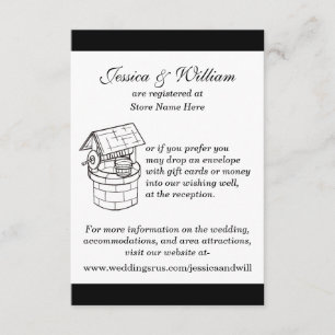 Informações Cartão de Bem-Estar de Casamento Preto e Branco