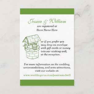 Informações Cartão de Bem-Estar de Casamento Verde e Branco