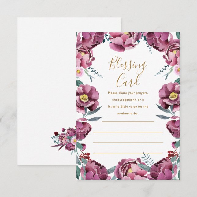 Informações Cartão de Bênção da Mãe Floral Cartão de Oração Ca (Frente/Verso)