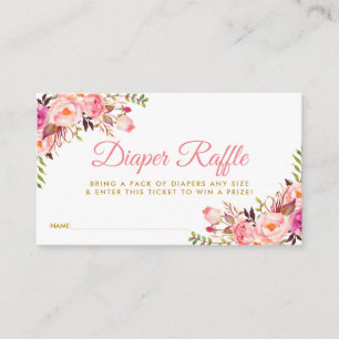 Informações Cartão de Bilhete de Fralda Dourado rosa