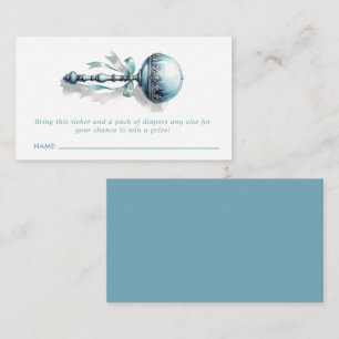 Informações Cartão de Bilhete de Fralda Raffle Blue Baby Rattl