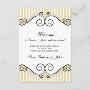 Informações Cartão de Boas-Vindas de Casamento com Listras Dou