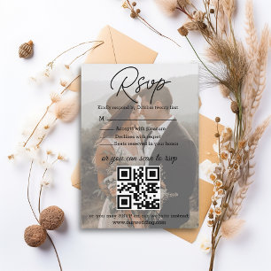 Informações cartão de caixa de código qr do casamento de foto