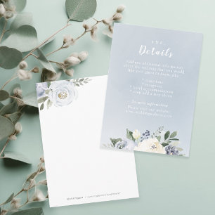Informações Cartão de casamento azul empoeirado