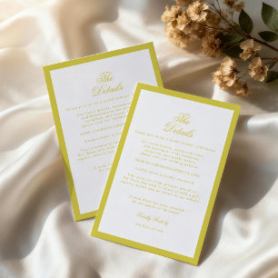Informações Cartão de Casamento Citrino Amarelo com Detalhes E