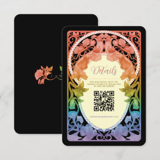 Informações Cartão de casamento Código QR Arte Nova Rainbow II