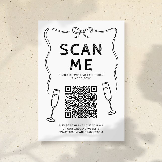 Informações Cartão de Casamento Código QR Doodle (Criador carregado)
