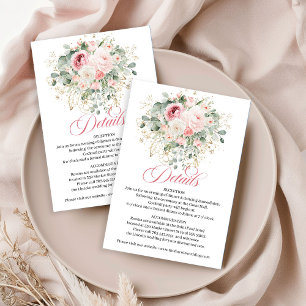 Informações Cartão de Casamento com Rosas e Folhagens Bohemian