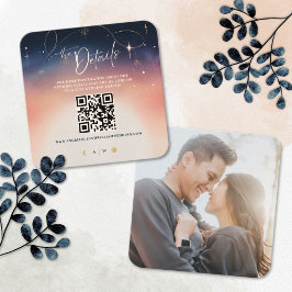 Informações Cartão de Casamento de Detalhes do Sunset para Moo