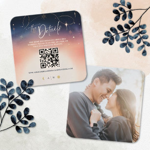Informações Cartão de Casamento de Detalhes do Sunset para Moo