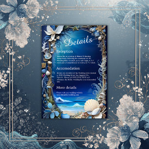 Informações cartão de casamento do vibe da costa azul