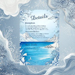 Informações cartão de casamento do vibe da costa azul