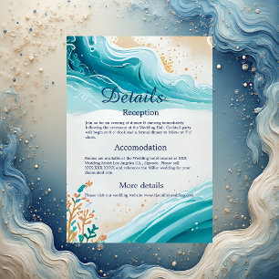 Informações cartão de casamento do vibe da costa azul
