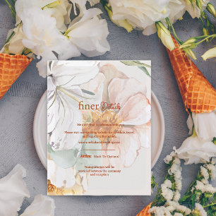 Informações Cartão de Casamento Finer Details Floral Bege Ro
