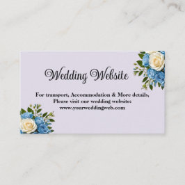 Informações Cartão de Casamento Floral Azul e Branco