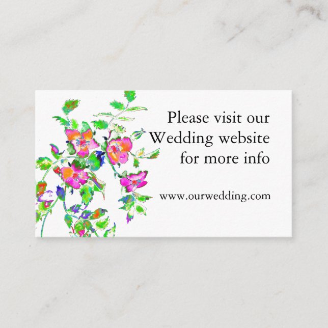 Informações Cartão de casamento rosa-vivo (Frente)