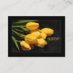 Informações Cartão de Casamento RSVP de Tulip Amarelo Elegante