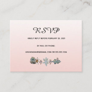 Informações Cartão de casamento RSVP - rosa ouro floral brilha