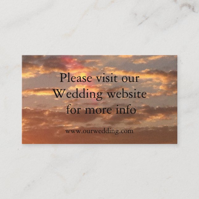 Informações Cartão de casamento Sunset Wedding (Frente)