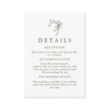 Cartão de Casamento Verde-Olive HEIDI