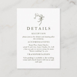 Informações Cartão de Casamento Verde-Olive HEIDI