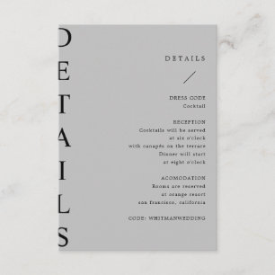 Informações cartão de cercado para detalhes de casamento ultra