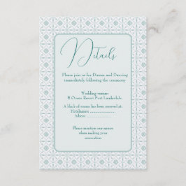Informações Cartão de cerimônia de casamento de padrão azul Pa