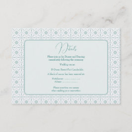 Informações Cartão de cerimônia de casamento de padrão azul Pa
