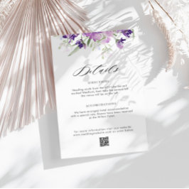Informações Cartão de cerimônia de detalhes do casamento flora