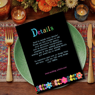 Informações Cartão de cerimônia de Detalhes do Casamento Moder