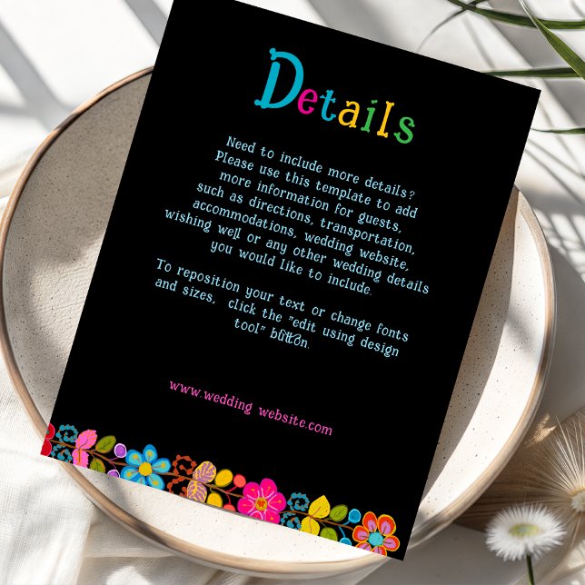 Informações Cartão de cerimônia de Detalhes do Casamento Moder (Criador carregado)